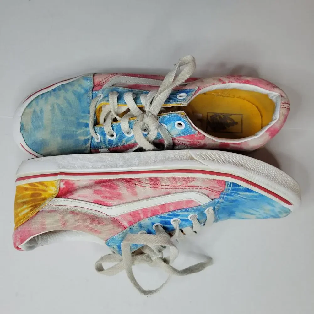 Vans Classics Old Skool Low Tie Dye - Blue / Red / White / Yellow - 7.0Y Junior